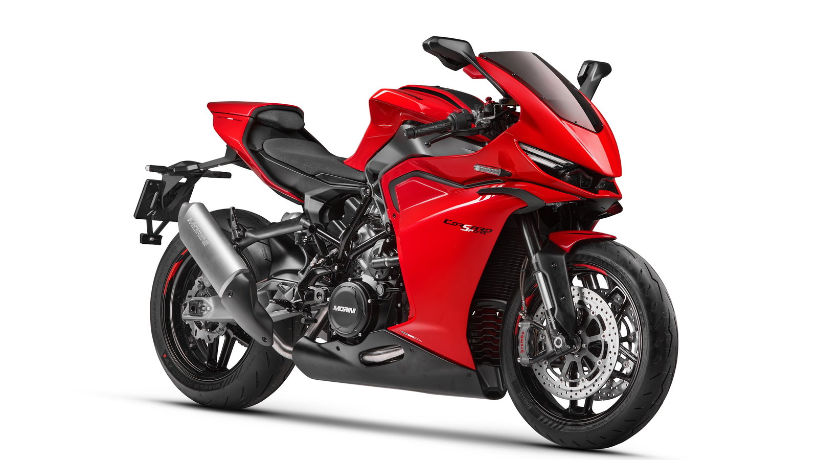 A red sports motorcycle